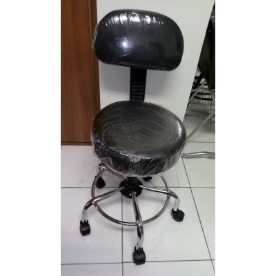 تصویر  صندلی تابوره چرمی پشتی و جک دار